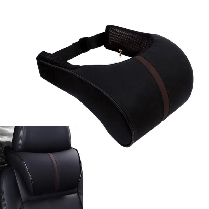Buy Auto Car Headrest Memory Cotton Black PU Leather