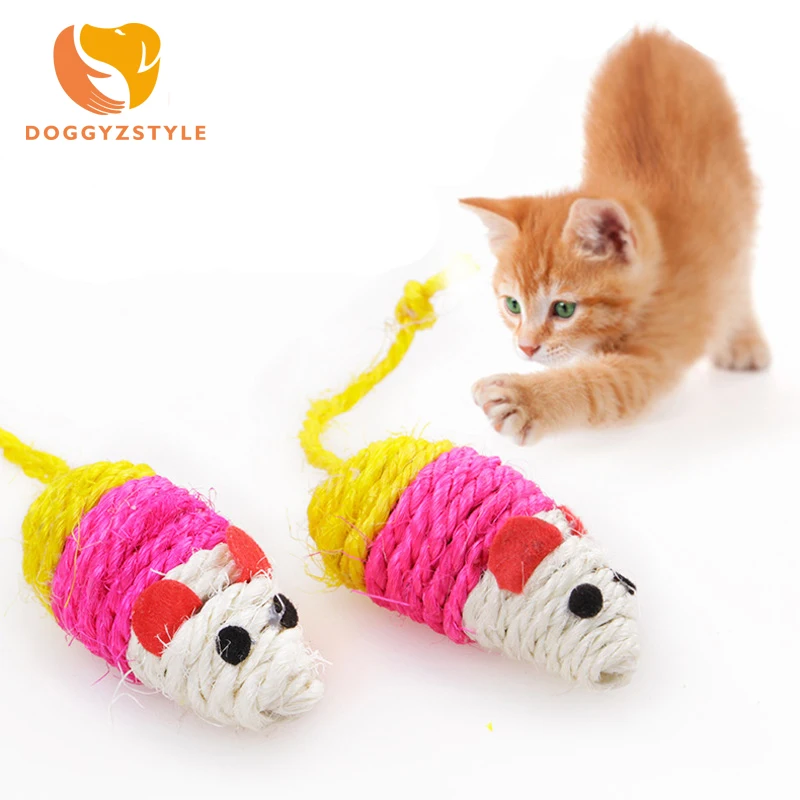 Кошка собака игрушки сизаля накладные Мышь милые красочные забавные играет любимая игрушки тизер для кошек котенок мыши игрушки