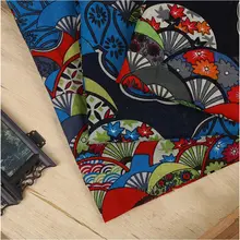 Национальный стиль японский и ветряной хлопок льняной с принтом Ткань Скатерть-занавеска украшения оптом