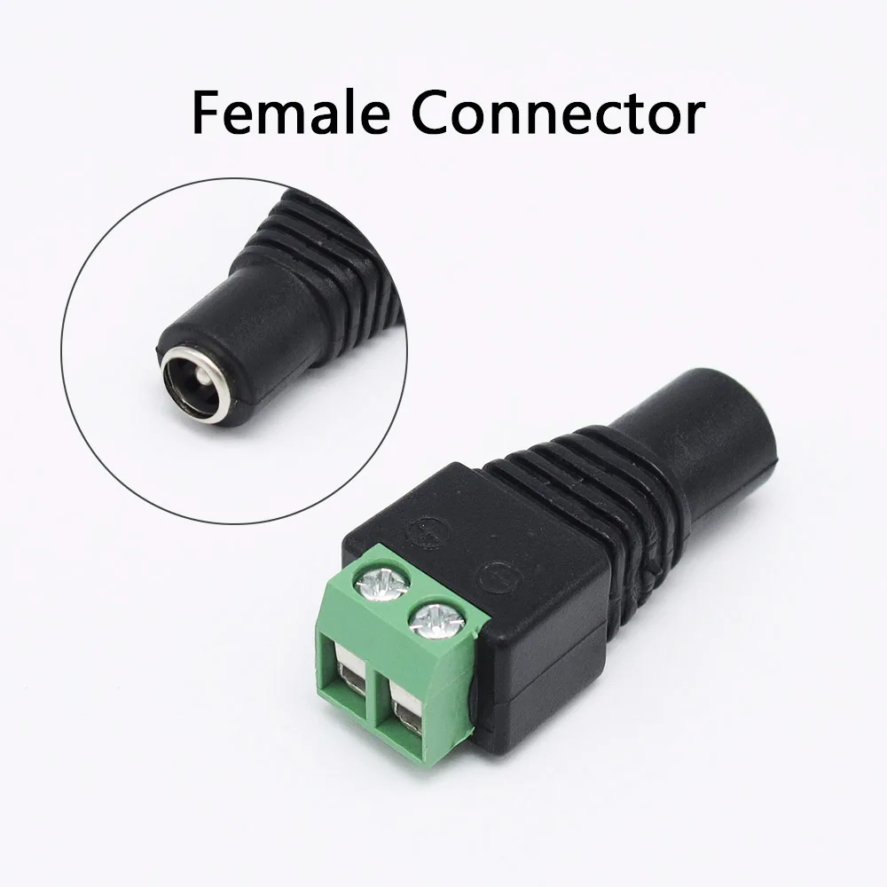 

1 Pc New DC 12V Power Plug Adapter Connector Female For 5050 2835 3528 SMD LED Strip Light