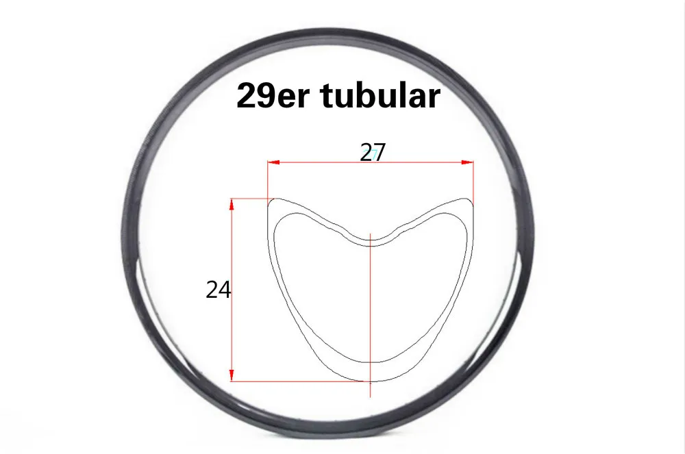 29er XC tubular light carbon bicycle rim 27mm x24mm deep MTB Mountain bike rims Bicycles