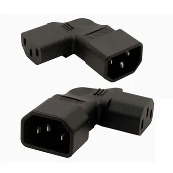 

50pcs/lot AC power socket IEC320 C14 to C13 connector Right bend Industrial socket Plug C13 to C14 Inlet Electrical Socket