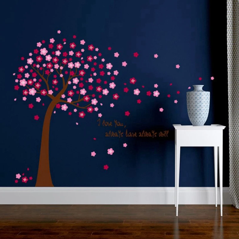 New Pink Sakura Flower Cherry Blossom Tree Removable Wall Sticker Room