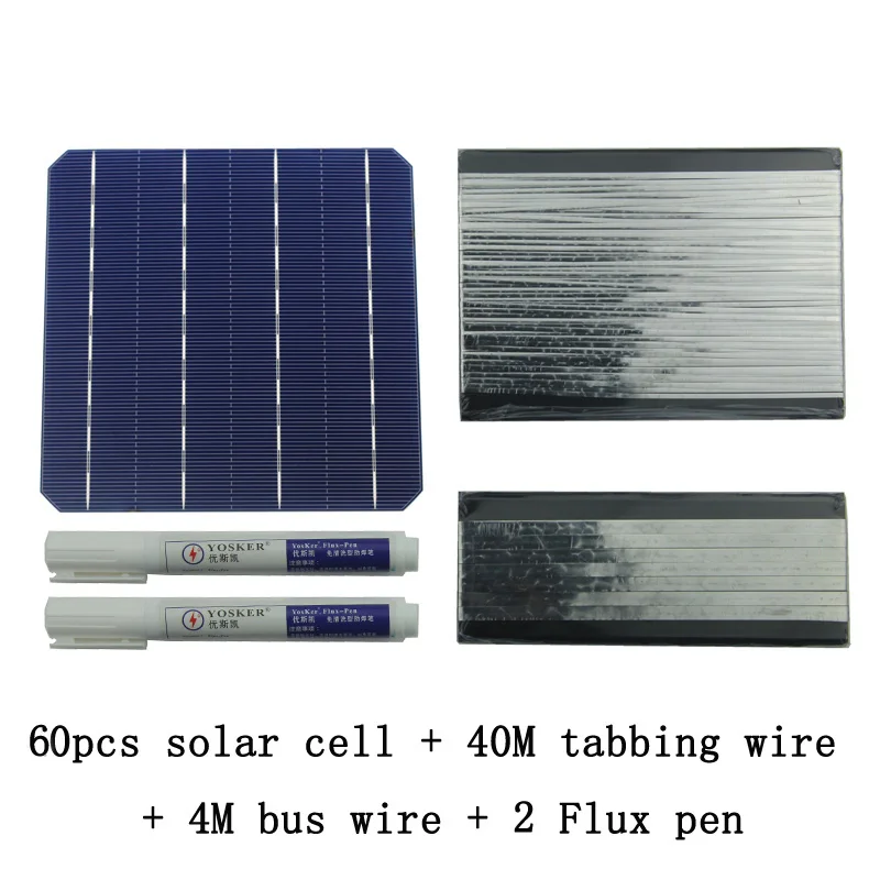 Набор для творчества, солнечная панель, Китай, 250 Вт, 60 шт, 156 мм, моно, солнечная батарея, Celular, с шиной, табуляционная проволочная флюсовая ручка