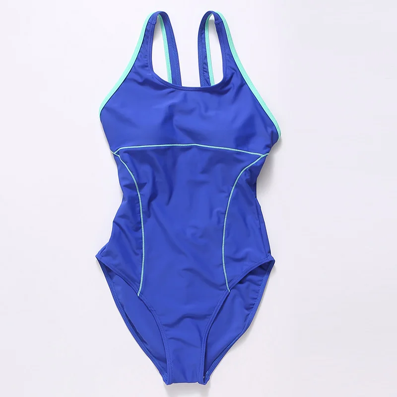 Riseado New 2019 Sport Swimming Suits for Women Competitive Swimwear One Piece Swimsuits Solid Racer Back Bathing Suits
