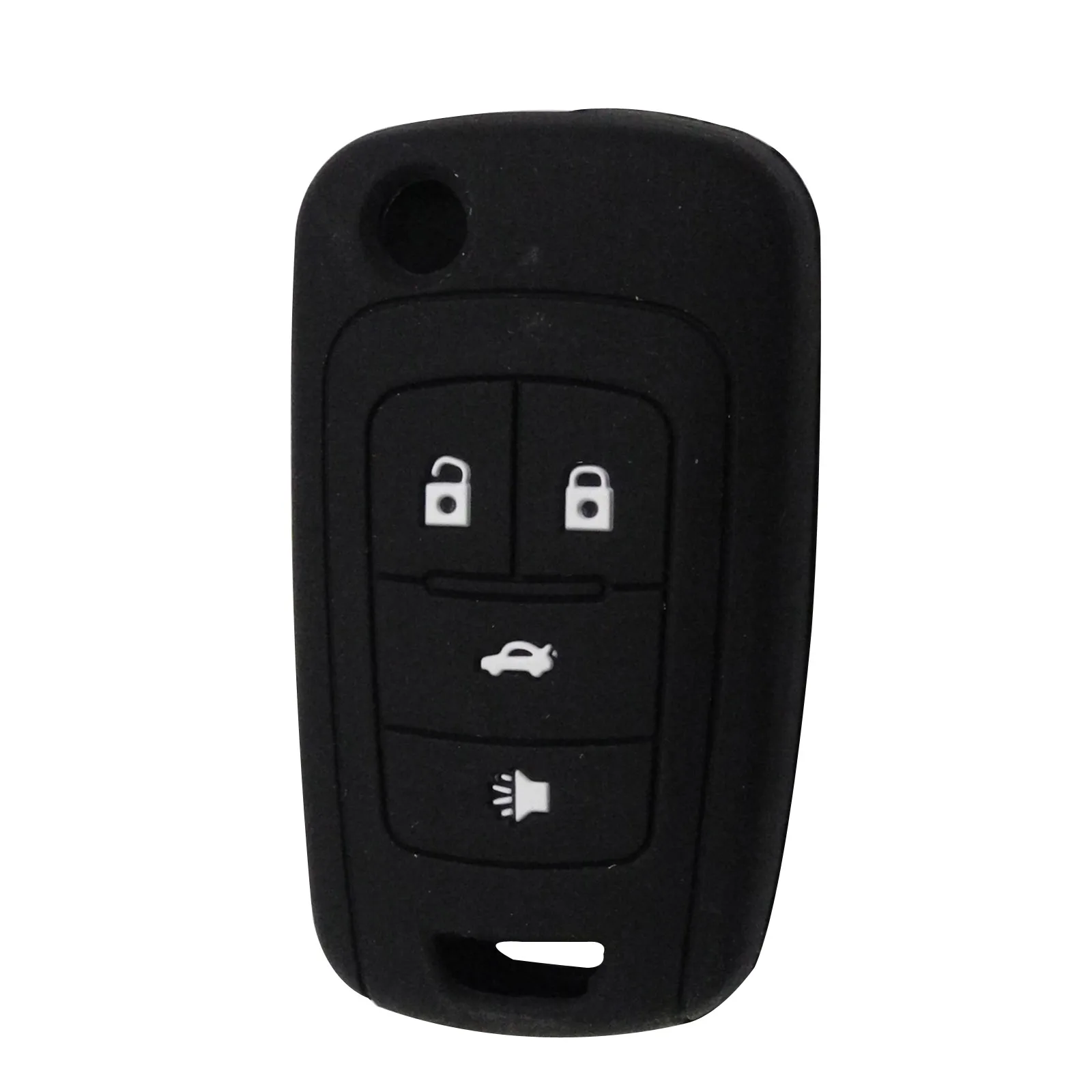 Дистанционный силиконовый чехол для ключей от машины чехол для Chevrolet Vauxhall, Opel Insignia Astra J Zafira C Mokka Buick чехол для ключей 4 кнопки держатель - Цвет: black
