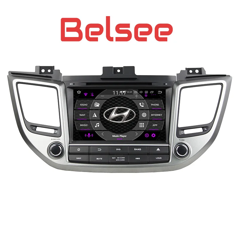 Автомагнитола Belsee для Hyundai IX35 Tucson 2015-2017 8 &quotIPS экран Android 0 2 Din стерео GPS навигация