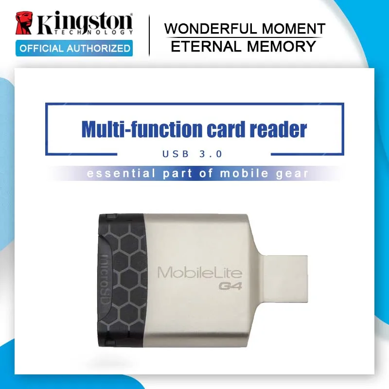 Kingston USB 3,0 Micro SD Card Reader многофункциональный металлический Mini SD microSDHC/SDXC UHS-I карты памяти USB адаптер для компьютера