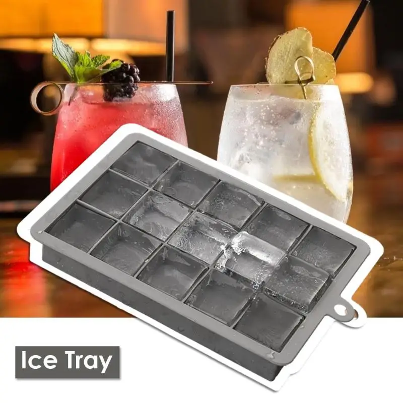 

15 Grids Silicone Ice Cube Mold Maker Square Shape DIY Ice Tray Jelly Mould Ice Mold Party Whiskey Cocktail Cold Drink Bar Tools