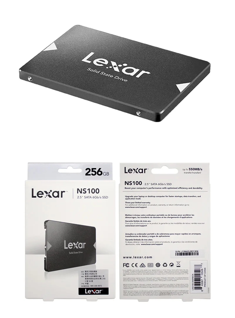 Lexar NS100 2," SATA III SSD 128 ГБ 256 высокое Скорость 550 МБ/с. Внутренний твердотельный жесткий диск 512 ГБ для ноутбука, настольного компьютера, ПК