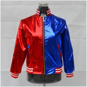 

Movie Suicide Squad Cosplay Costumes Hot Sale Harley Quinn T Shirt And Jacket Coat Pants Wrist guards Accessories Full Set