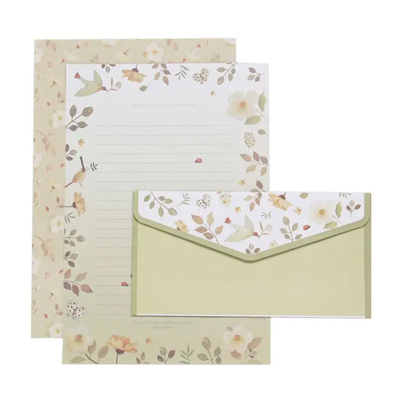Творческий с надписью beautiful Бумага конверт с цветочным принтом милый мультфильм конверты комплект Бланки небольшой свежий подарок C26