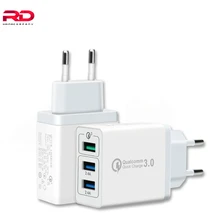 3 порта быстрое зарядное устройство QC 3,0 30 Вт USB зарядное устройство для iPhone X 8 7 iPad samsung S8 huawei быстрое настенное зарядное устройство EU US UK вилка
