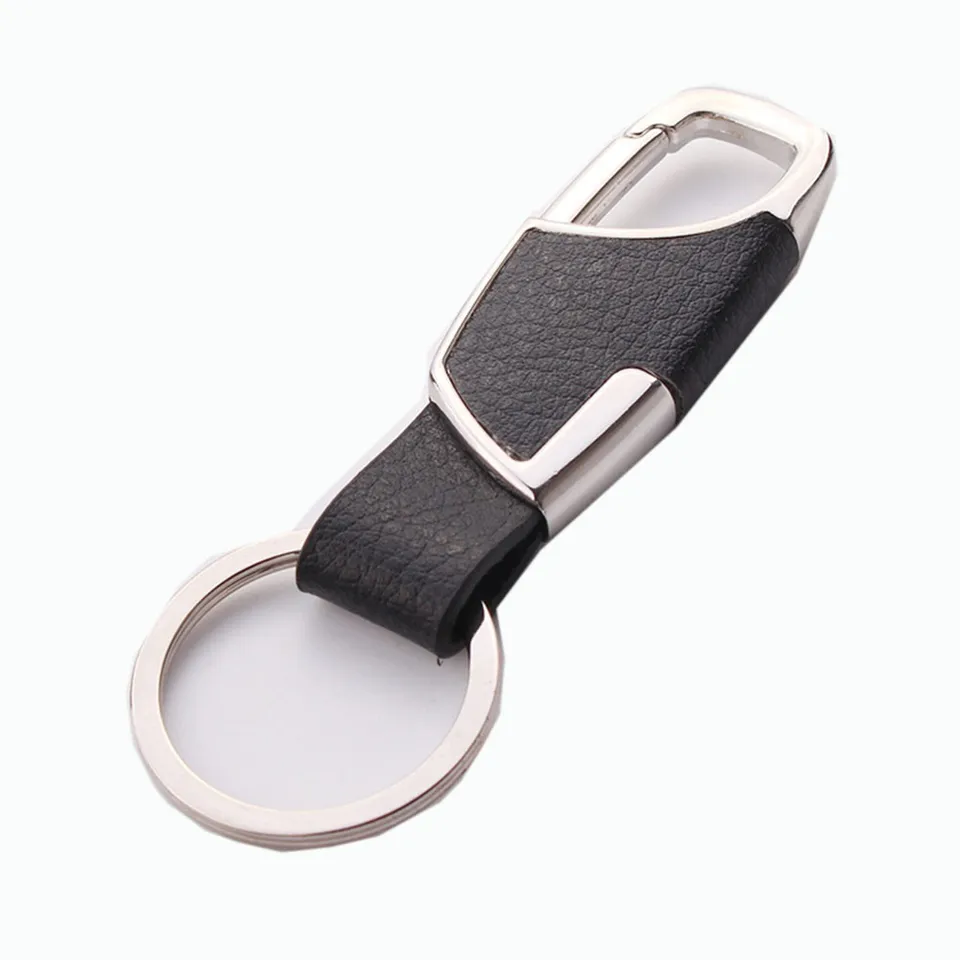Men`s Creative Metal Leather Key Chain Ring Keyfob Car Truck Keyring Keychain