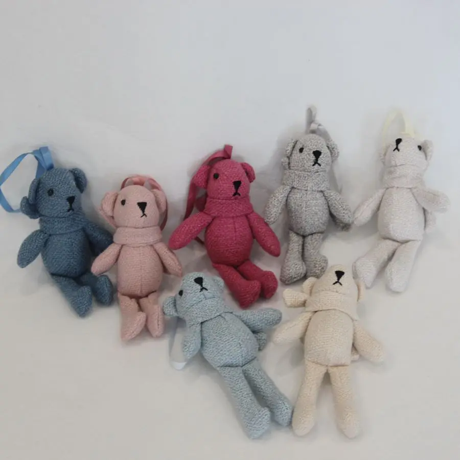 

Mini Bear Stuffed Plush Toys 17*4cm Cute Pink Teddy Bears Pendant Dolls Gifts Birthday Wedding Party Decoration Bear Pendant