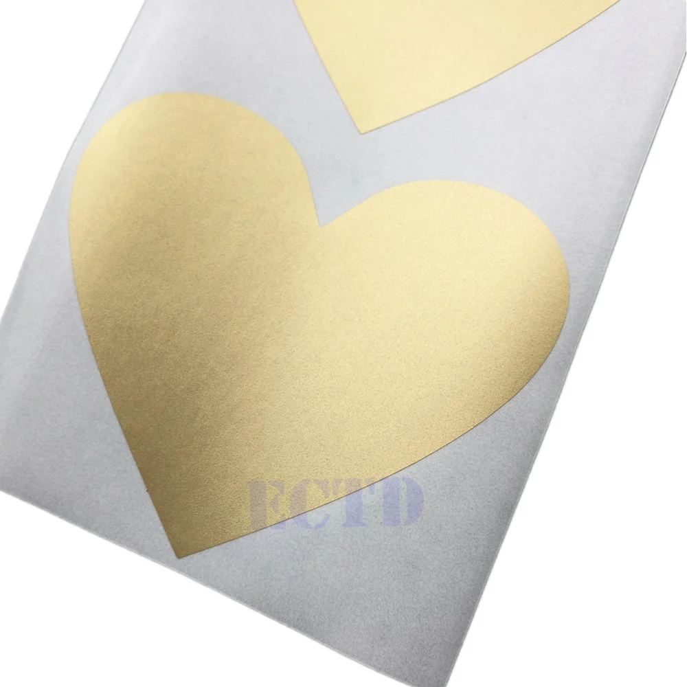 20pcs Gold heart Scratch Off Sticker 70mm x 80mm Card Cover Paper Crafts