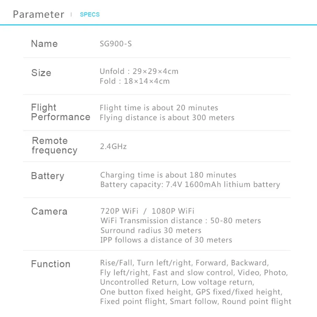 SG900-S 2,4G Радиоуправляемый Дрон складной селфи смарт GPS FPV Квадрокоптер с 720 P/1080 P HD камера высота удерживайте за мной