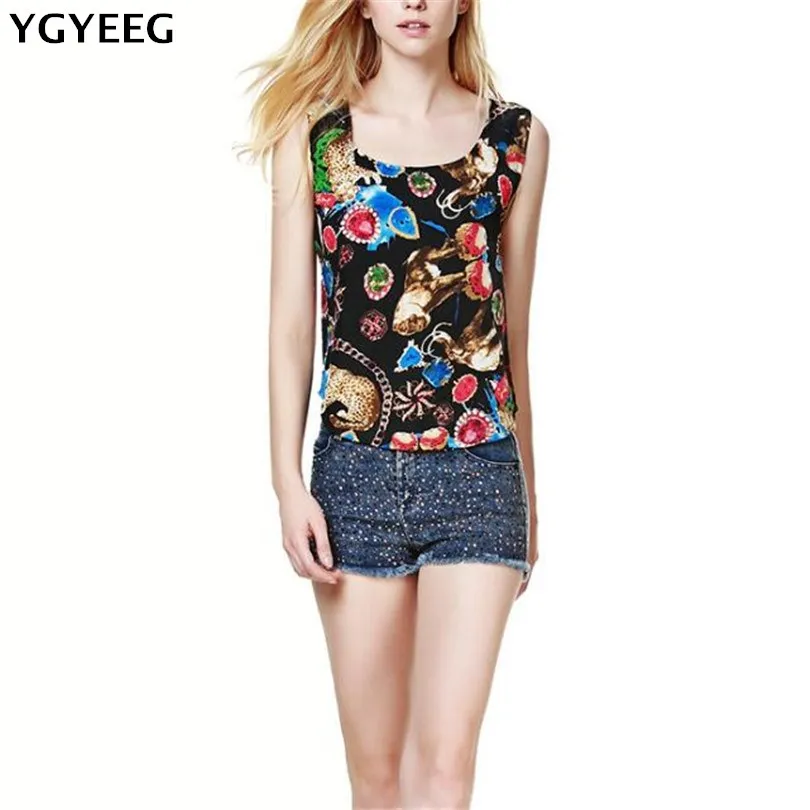 YGYEEG Women's Clothing Crop Tank Tops Casual Tanks&Camis Fashion Print Women Summer Vest Top Sleeveless Sexy Knitted Tank Tops