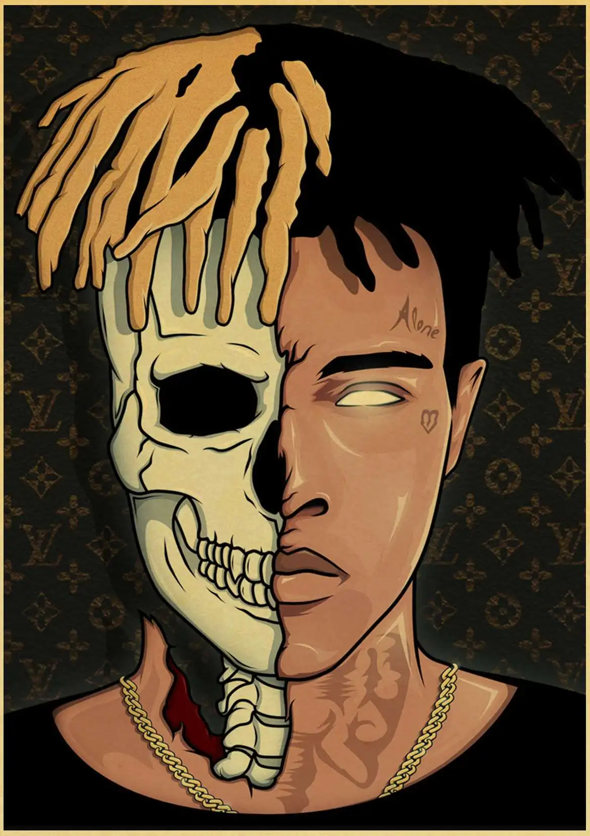 Классический американский рэпер Xxxtentacion Ретро плакат печатает Высокое качество наклейки на стену для гостиной украшения дома