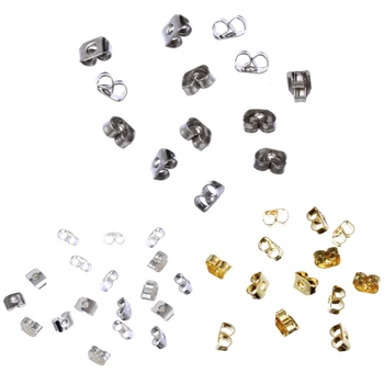 

Sale 300pcs/lot High Quality hand made Butterfly Earring Back Nickel Color Earrings Caps Jewelry base