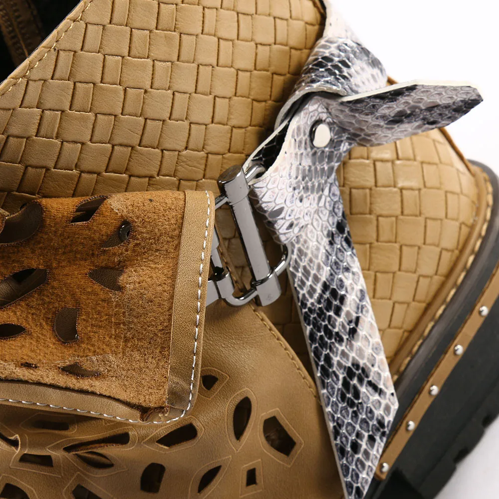 Женские ботинки в байкерском стиле; кожаные зимние короткие ботинки с заклепками; стильные женские ботильоны с острым носком на низком каблуке; теплые ботинки на меху в этническом стиле; Botas