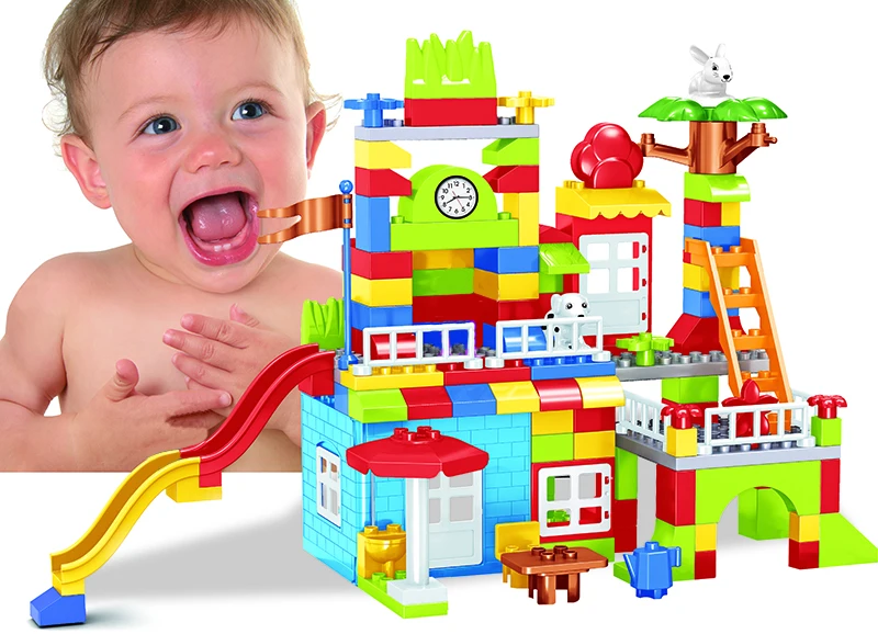 Новейшие DIY строительные блоки большого размера, красочные городские блоки, развивающие строительные игрушки для детей, подарок для детей