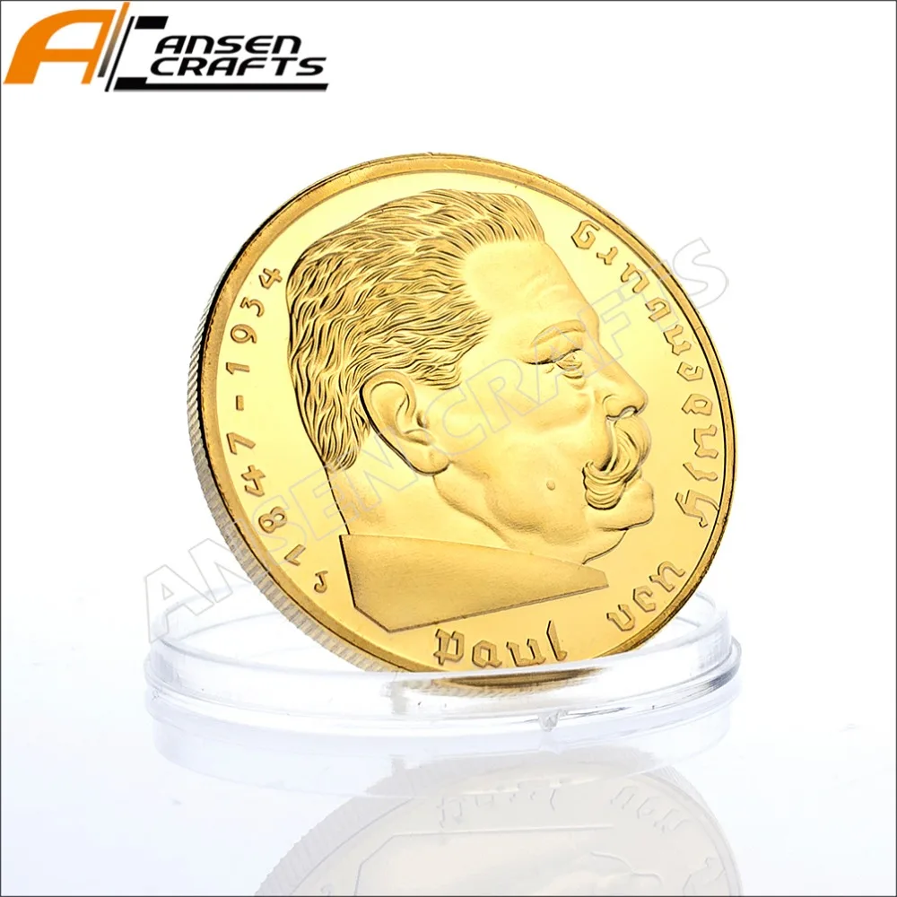 Бесплатная доставка золотая монета 5 Mark Coin 1847 1934 Paul Von Hindenburg немецкого РеЙХа|coins