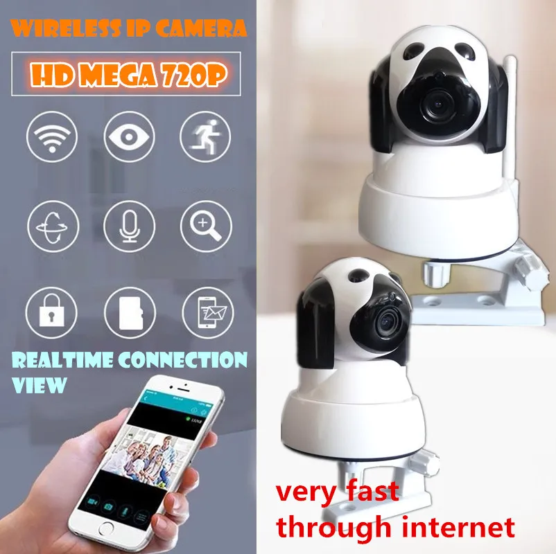HD 720P Wireless PT IP Camera Wifi CMOS Night Vision H264 IR Secuirty Motion Detection alarm Home Security Onvif MSD Card