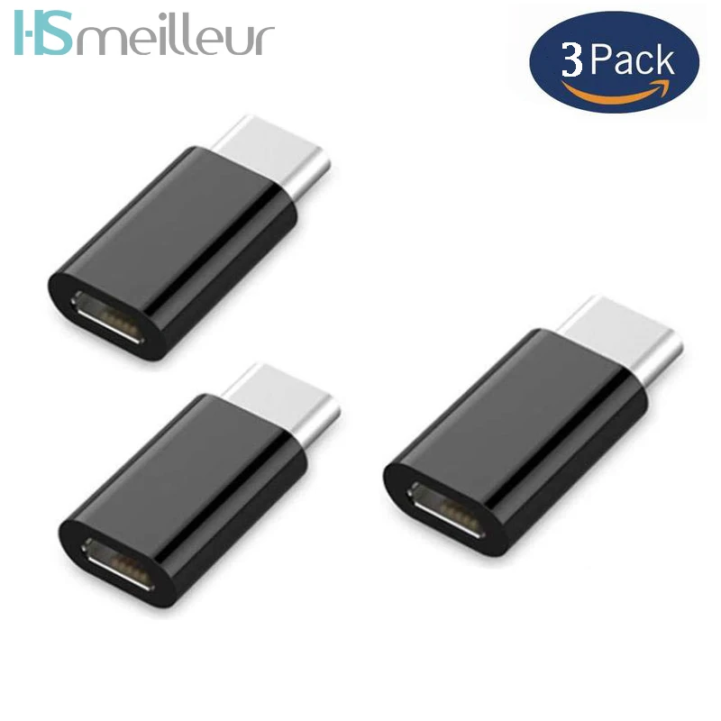 Hsmeilleur 3 шт. Type C адаптер Micro USB для Samsung S8 S9 Plus Note 8 MacBook Pro Oneplus 6 синхронизация данных