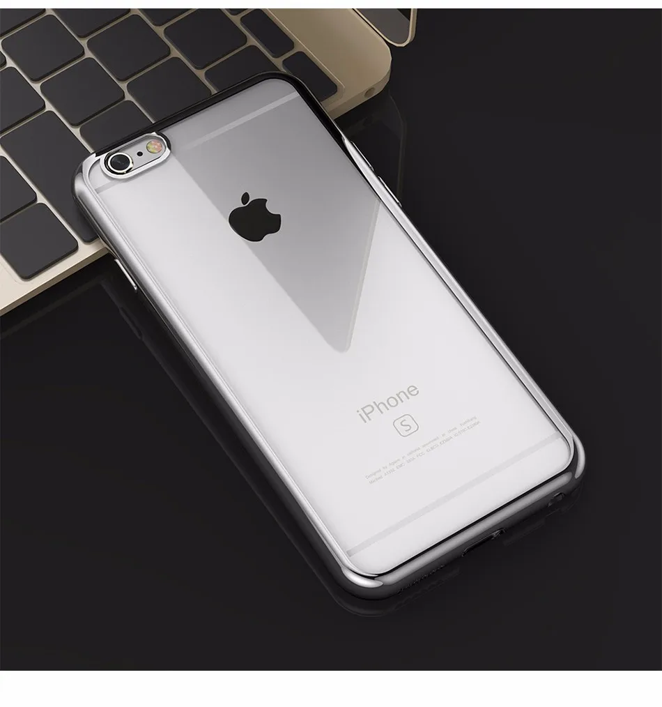 Luxury Gold Plated Frame TPU Case For Apple iPhone 6 6S Plus Cover Super Thin Clear Chromed Silicone Phone Cases For iPhone 6 (16)