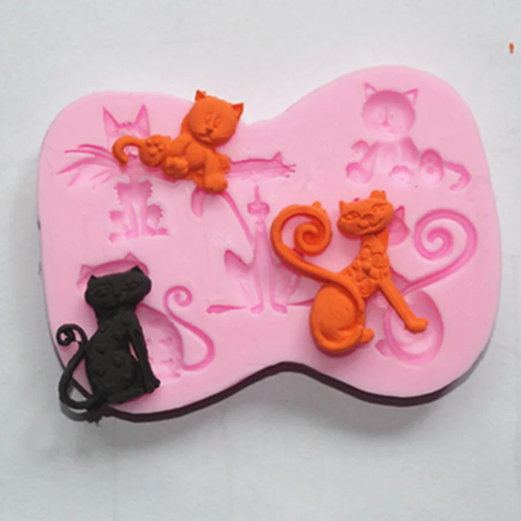 

Cats lady silicone fondant cake molds soap chocolate mould for the kitchen baking Sugarcraft FM066