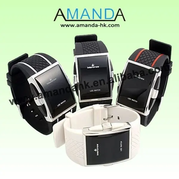 

100pcs/lot best gift luxury date digital men sport watch red light top quality led watches korea luminous silicone wristwatch
