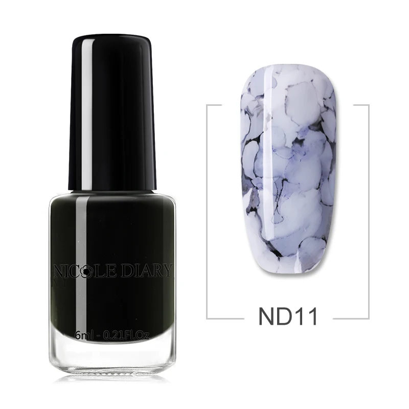 NICOLE DIARY 6 мл акварельные мраморные чернила для ногтей цветные лаки для ногтей красный фиолетовый синий цвета лак для ногтей DIY дизайн - Цвет: ND11