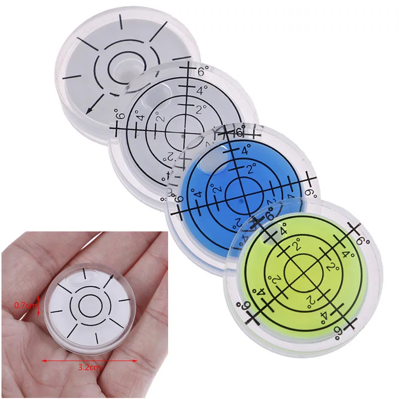 1Pc 32*7mm Spirit Bubble Degree Mark Surface Level Round Circular Measuring Meter