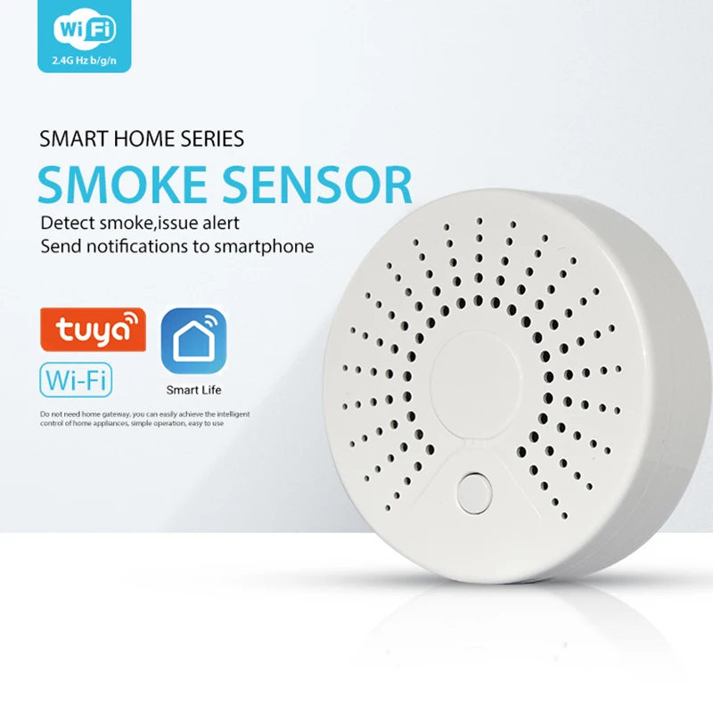 

WiFi Smart Smoke Detector Wireless Fire Smoke Sensor Temperature Detector For Home Security Alarm System APP Control