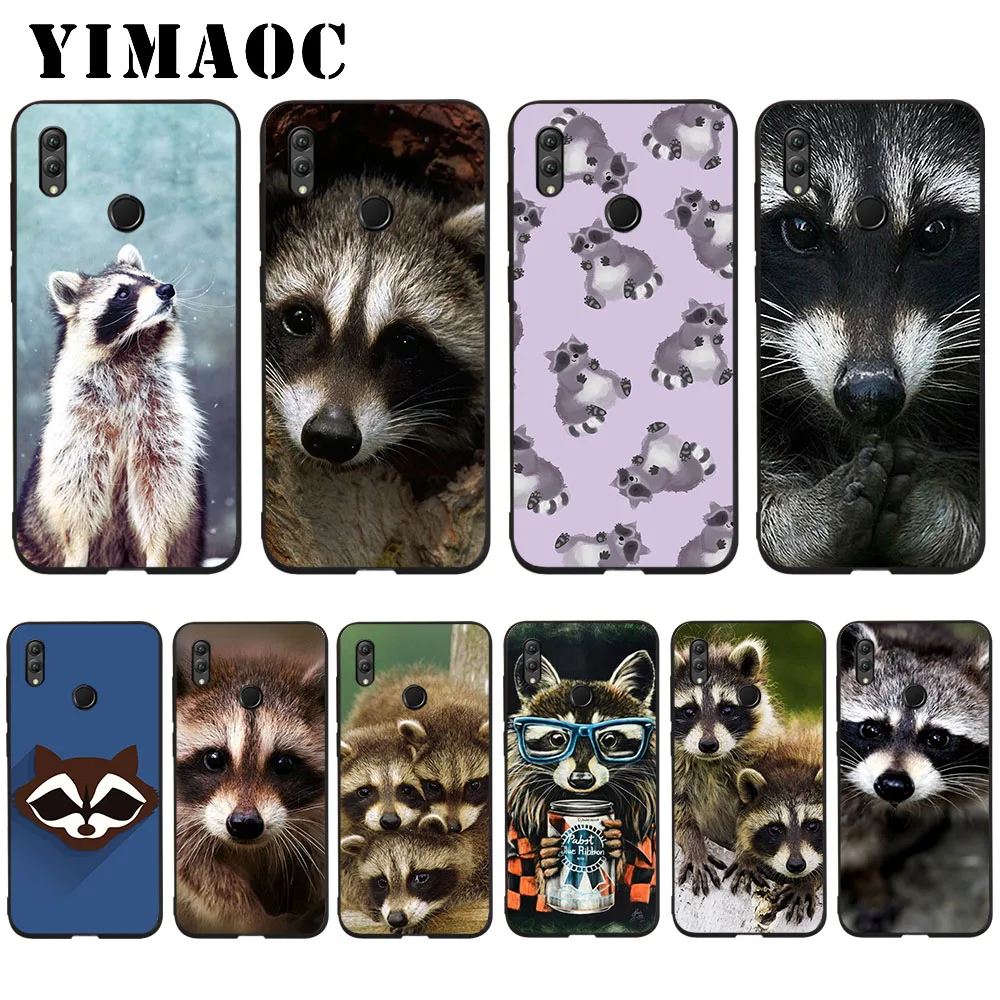 

YIMAOC Animal Raccoon Art Coque Soft Case for Huawei Honor Note 10 9 Lite 8C 8X 8 Lite 7X 7A 3GB Pro 7C 6A