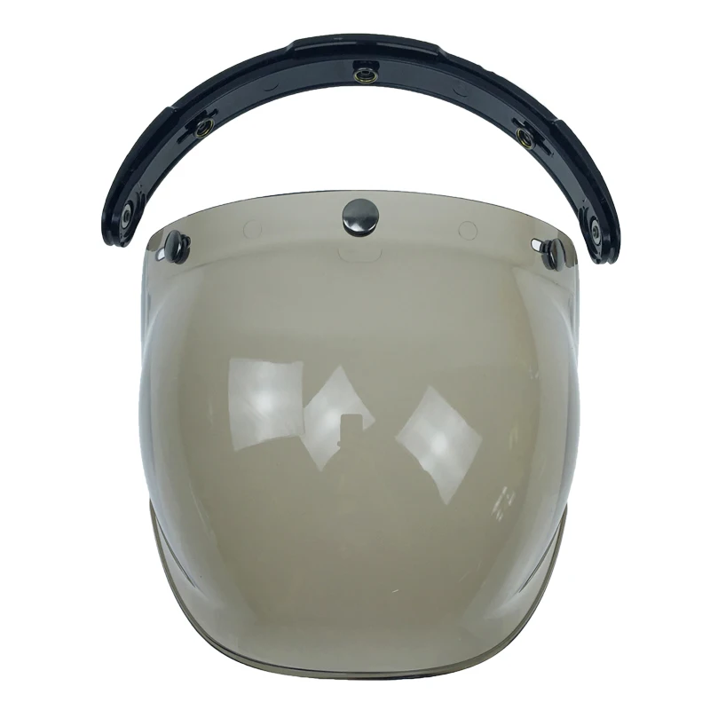 Защита от ультрафиолета 400 мотоциклетный шлем пузырьковый козырек CE одобренный открытый лицевой полулицевой шлем стекло подходит 3 pin шлем с пряжкой с флип - Цвет: light smoke