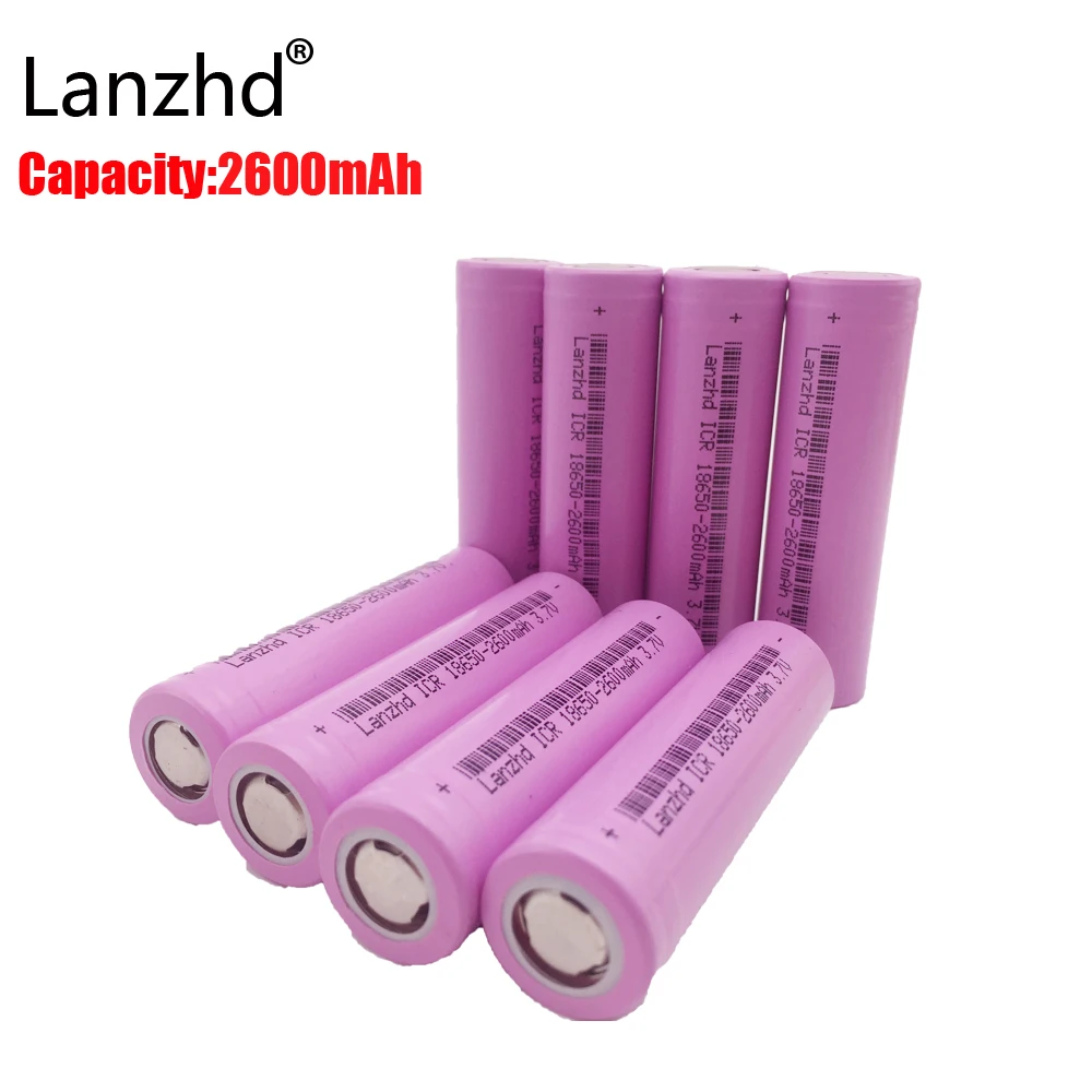 40 шт. аккумулятор 18650 аккумуляторные батареи 3,7 V Li-Ion 2600mAh 18650 аккумуляторная батарея для фонарика фонарь ICR18650-26F