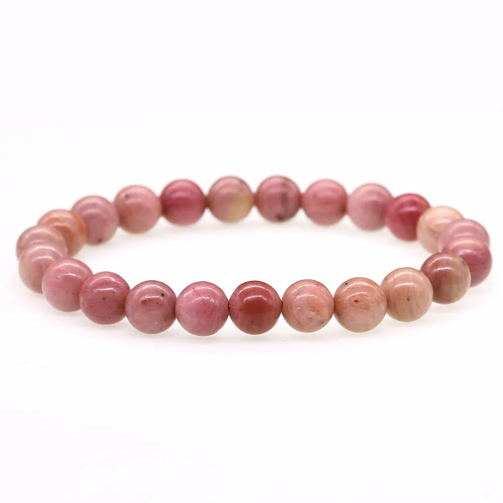 Rhodochrosite браслет из натурального камня растягивающийся для йоги 8 мм Круглый