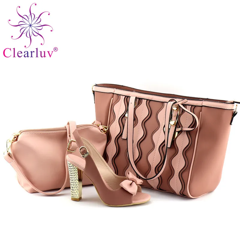 

Shoes and Bag Set African Sets 2017 Ladies Italian Shoes and Bag Set Decorated with Rhinestone Nigerian Shoes