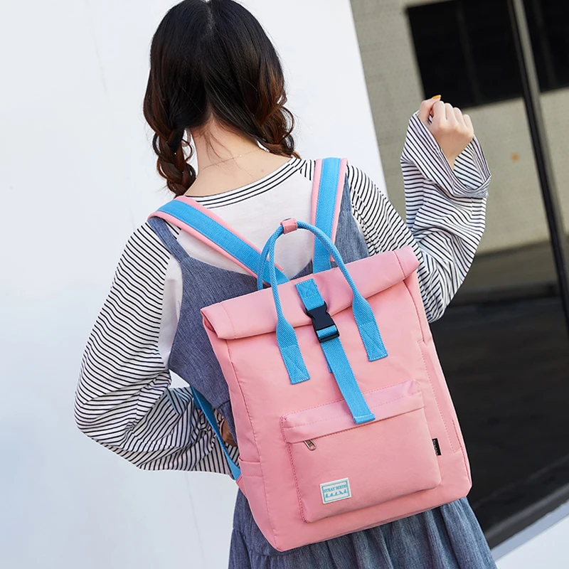  Fashion Youth Backpack Personality Casual Canvas Bagpack Unisex Large Capacity Tablet Bag Student B - 32962563385