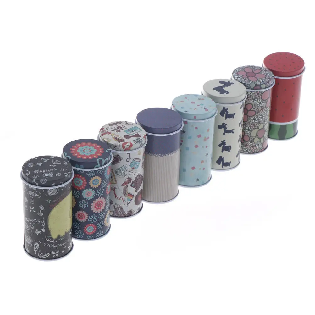 High Quality home storage Lovely Cylindrical Cartoon Tin Box Candy Box Receive Box Store Content Box Lovely Gifts Style Random
