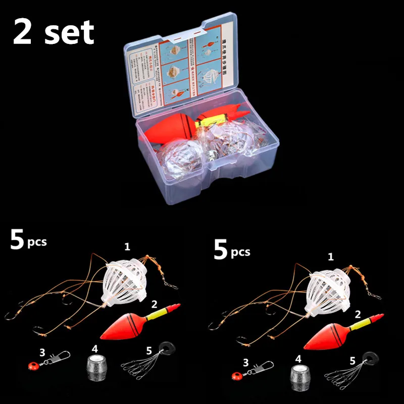 5 шт. набор 10 шт. набор рыболовные снасти инструмент для ловли карпа поплавок морской Монстр с 6 сильными взрывными крючками рыболовное оборудование