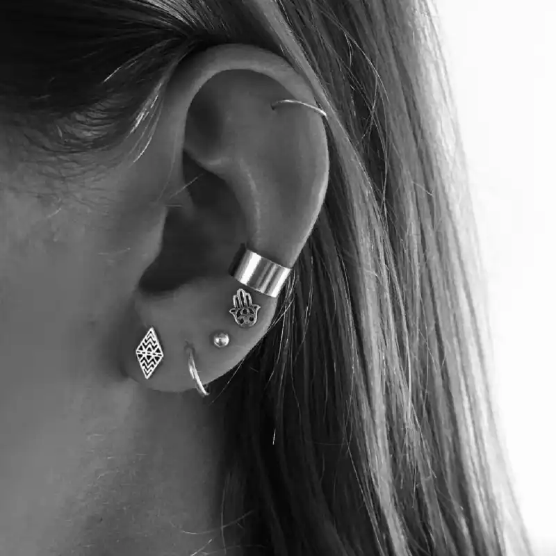 New Ear Clip Retro Personality Hand Ball C Shape Combination Of Ear Clip Earrings For Women Suit Female Accessories Wholesale Clip Earrings Aliexpress aliexpress