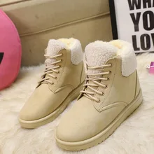Winter Women Snow Boots Flat Platform Classic Plush Fur Ankle Shoes Woman Cotton Boots Plus Velvet Keep Warm Turned-over Edge vismix 2017 women s snow boots winter female plus velvet snow platform boots women thermal cotton padded shoes flat ankle boots
