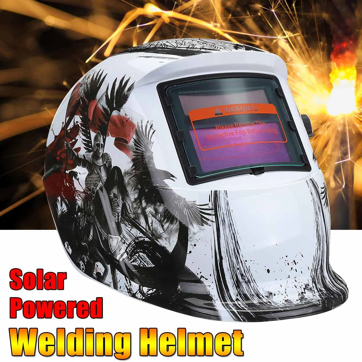 Солнечная энергия автоматический затемняющий сварочный шлем маска Регулируемая DIN 9-13/Отдых DIN 4 сварочное Защитное снаряжение ARC MIG TIG MMA