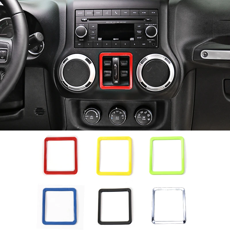

SHINEKA ABS Interior Accessories Window Button Frame Cover Decoration Stickers For Jeep Wrangler 2011-2017 Car Styling