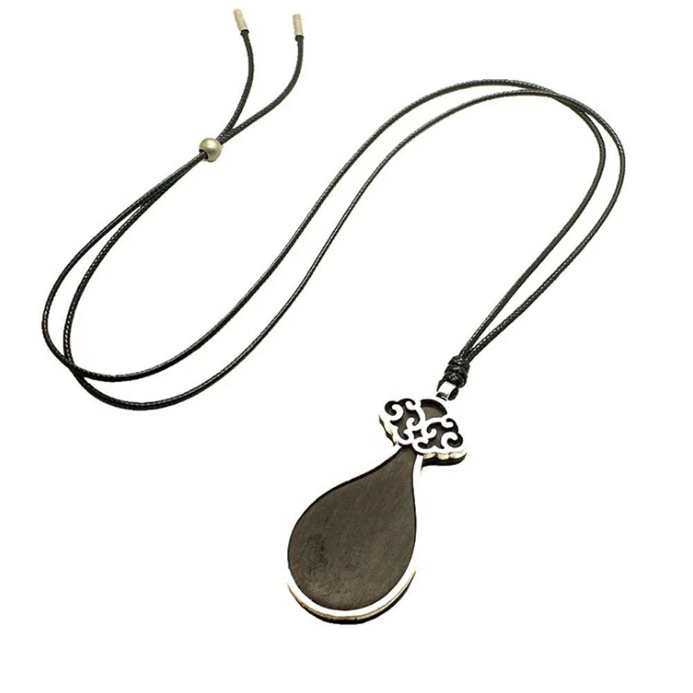 

Retro Elegant Ebony Necklace Long Men and Women Simple Air Sweater Chain Casual Natural Sandalwood Necklace Jewelry Wholesale