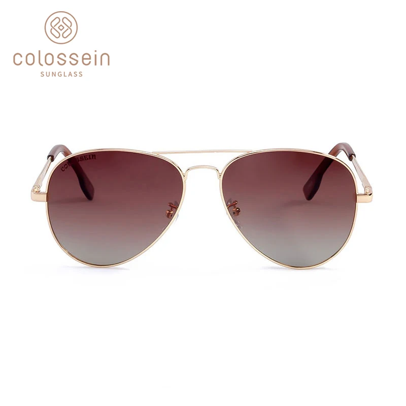 COLOSSEIN авиаторы солнцезащитные очки Мужские Женские винтажные овальные линзы классические коричневые для вождения для взрослых солнцезащитные очки роскошные модные очки UV400