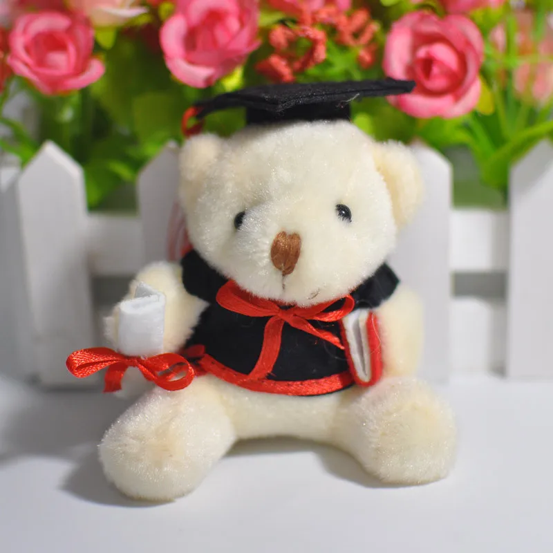 New Graduation Teddy Bear Plush Toys Cute Dr. Bear Soft Stuffed Dolls Key Bag Pendants 30pslot 911cm (3)